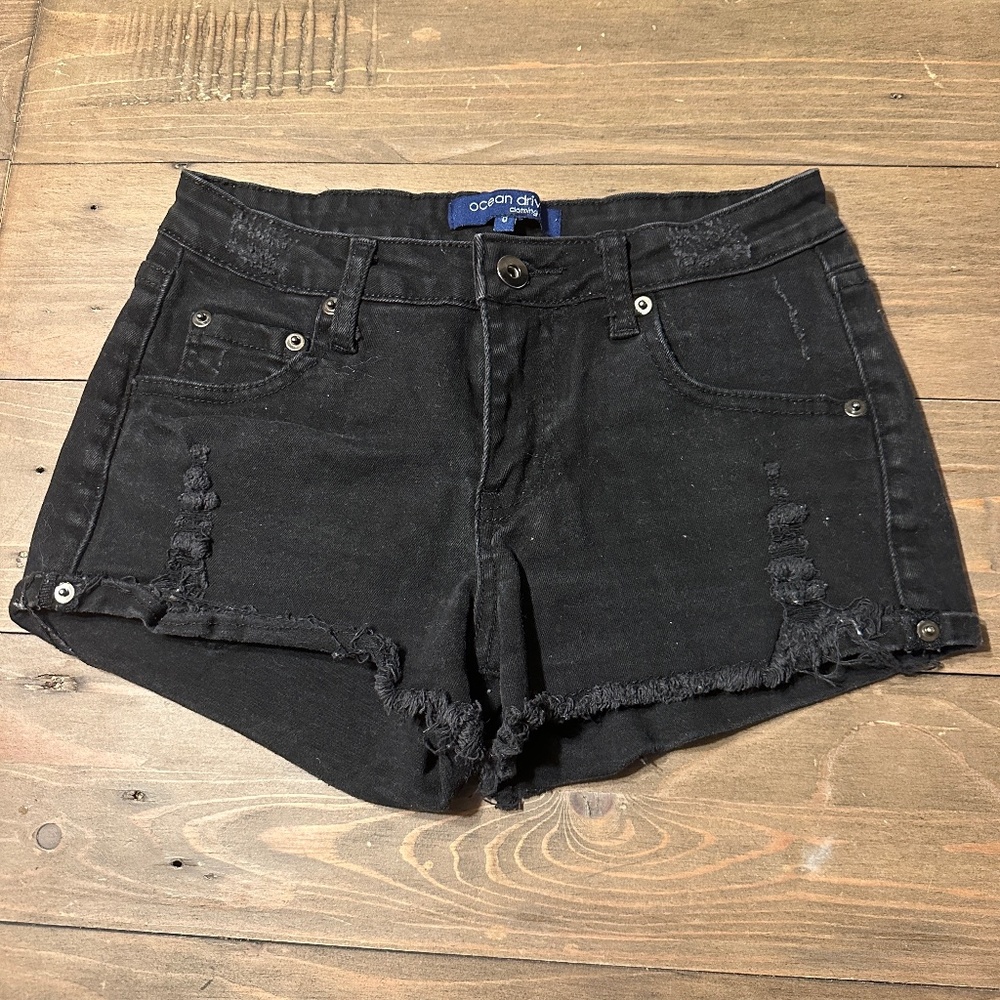 Ocean Drive Y2K 2000s Preppy Summer Grunge Mid Rise Black Shorts Women Size 0